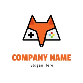 広告ロゴ Orange Fox Face logo design