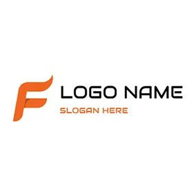 快遞logo Orange Letter F logo design