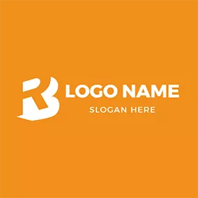 Bロゴ Orange Letter R and 3D B logo design