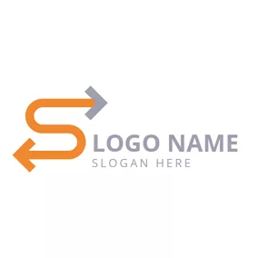 Gray Logo Orange Letter S logo design