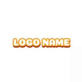 Logotipo De Facebook Orange Outline and White Font logo design