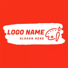 Draw Logo Orange Palette and Art Festival logo design