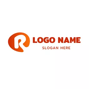 Rのロゴ Orange Pattern and Unique Letter R logo design