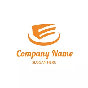 蛋糕Logo Orange Plate With Cake logo design