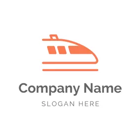 Train Logo Orange Rail and Train logo design