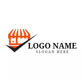 Lässiges Logo Orange Shopping Center logo design