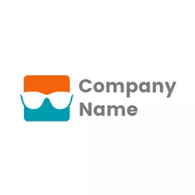 太阳镜logo Orange Square and Sunglasses logo design