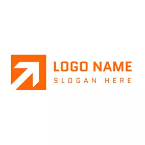 Export Logo Orange Square and White Arrow logo design