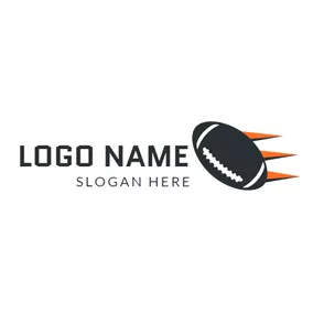 アメリカのロゴ Orange Triangle and Black Rugby logo design