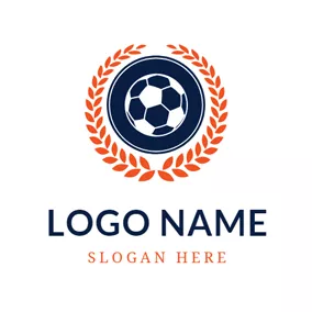 Logótipo Casual Orange Wheat and Black Football logo design