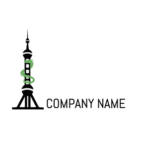 China Logo Oriental Pearl Tower Loong Chinese logo design