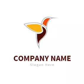 麻雀 Logo Outline and Colorful Hummingbird logo design