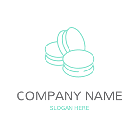 Blue Logo Outline Design Simple Macaron logo design