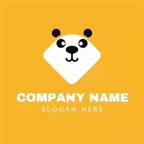 ソフトウェア＆アプリロゴ Outlined Happy Panda logo design