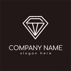 Logotipo De Lujo Outlined White Diamond logo design