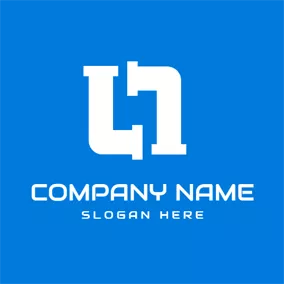 Inverted Logo Outlined White Pipe and Plumbing logo design