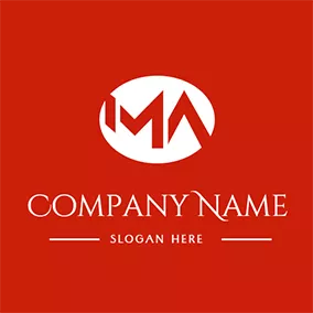 Ma Logo Oval Abstract Partition Letter M A logo design
