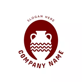 Pottery Logo Oval and Stean logo design
