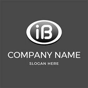 I B Logo Oval Simple Letter I B logo design