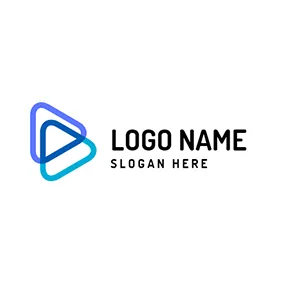 Video Logo Overlap Purple and Blue Triangle logo design