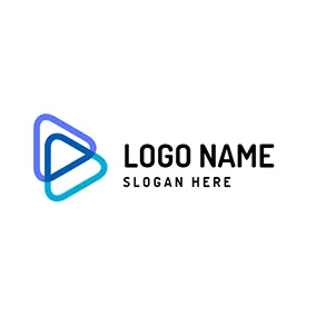 Logotipo De Canal Overlap Purple and Blue Triangle logo design