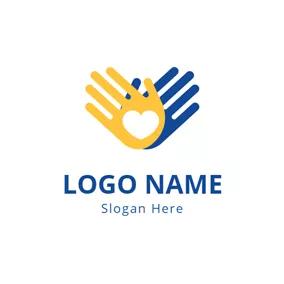 Kollaboration Logo Overlapping Hand and Charity logo design