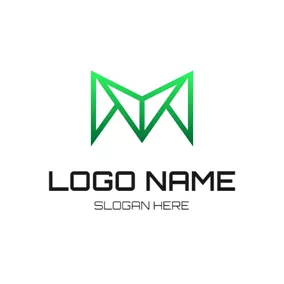 Emblem Logo Paper Folding and Letter M logo design