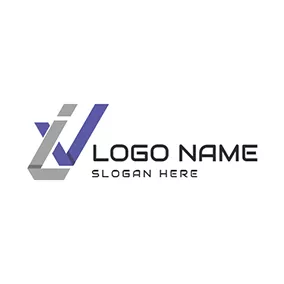Logotipo L Paper Folding Overlay Letter V L logo design