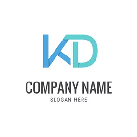 D K ロゴ Paper Folding Simple Letter K D logo design