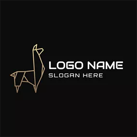 美洲驼 Logo Paper Folding Unique Llama logo design
