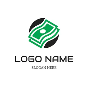 Rectangle Logo Paper Money Circle and Accounting logo design