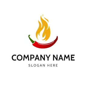 蔬菜logo Paprica and Yellow Fire logo design