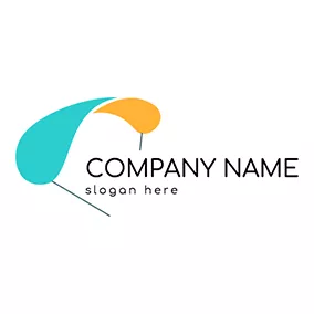 Green Logo Parachute Glider Logo logo design