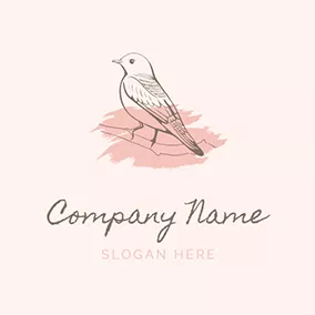Pink Logo Pastel Bird logo design