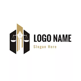 Logótipo Advogado Pen Balance Gate and Lawyer logo design