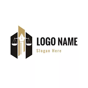 Advocate Logo Pen Balance Gate and Lawyer logo design