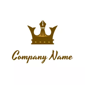 Creative Logo Pen Point and Crown logo design