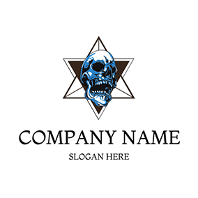 Logotipo De Calavera Pentagram Shape Skull Dead logo design