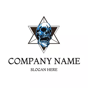Shape Logo Pentagram Shape Skull Dead logo design