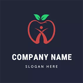 Gym Logo People and Banner Apple Icon logo design