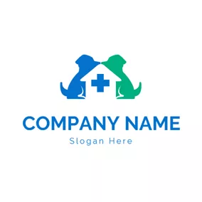 カップルロゴ Pet Hospital and Dog logo design