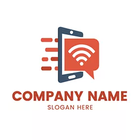 Design Logo Phone Wifi Speed Online Shopping logo design