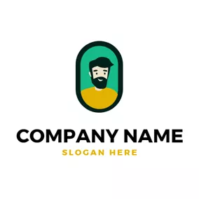 Caricature Logo Photo Frame and Human Head logo design