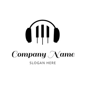 Bluetoothロゴ Piano Key and Headphone logo design