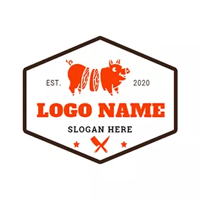 Meat Logo Pig Butcher logo design