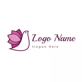 鴿子logo Pigeon and Beautiful Lotus logo design