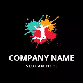 Logotipo De Creatividad Pigment Blot Squash Player logo design