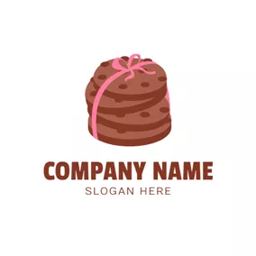 クッキーロゴ Pile Brown Cookies logo design