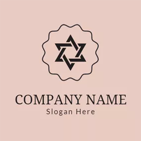 Logótipo De Curva Pink and Chocolate Star logo design