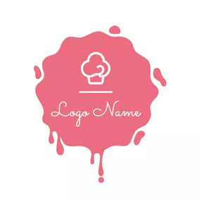 涂鸦 Logo Pink and White Cupcake logo design